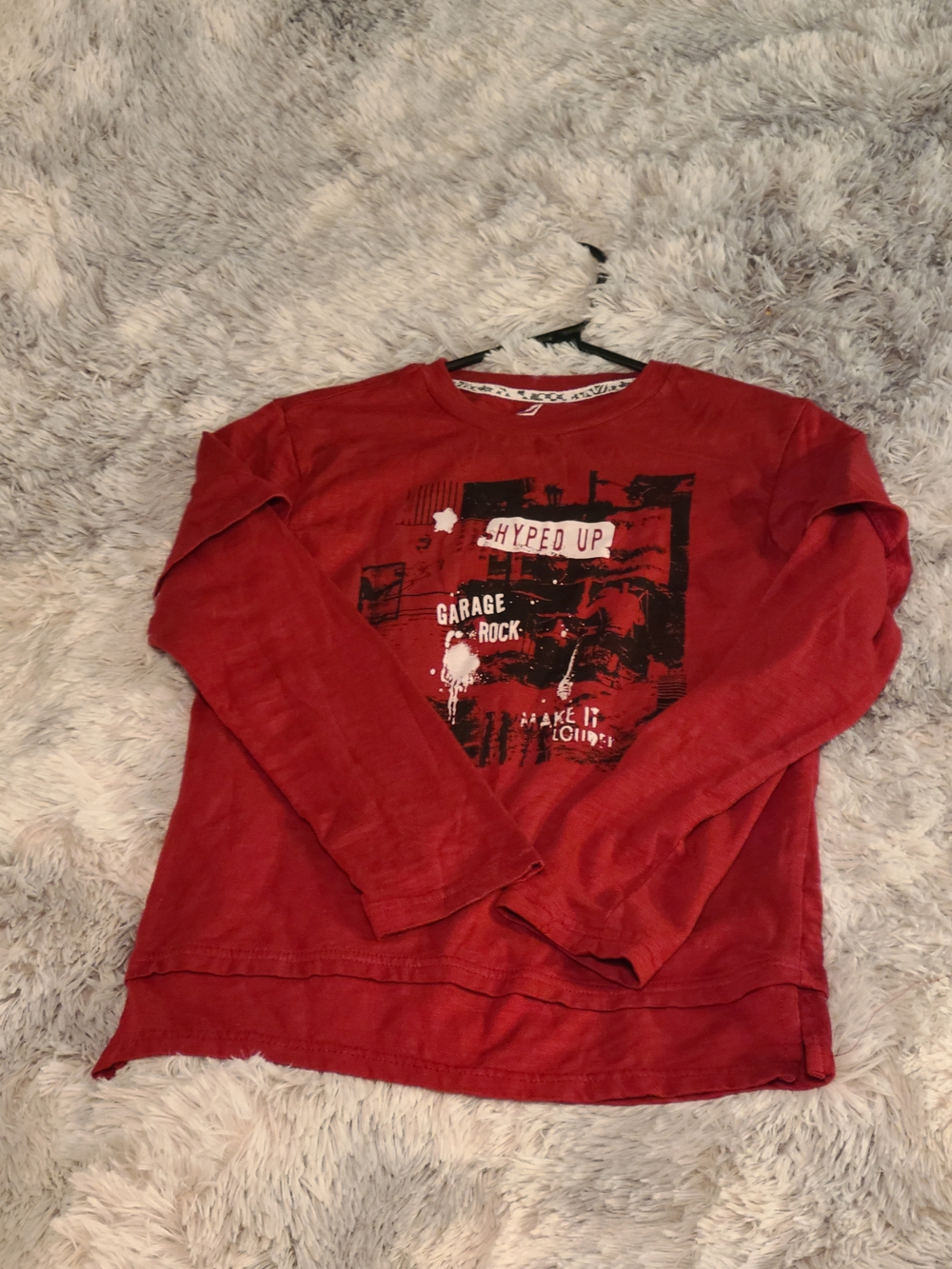 Red Graphic Long-Sleeve Tee for Kids Amp Lifty